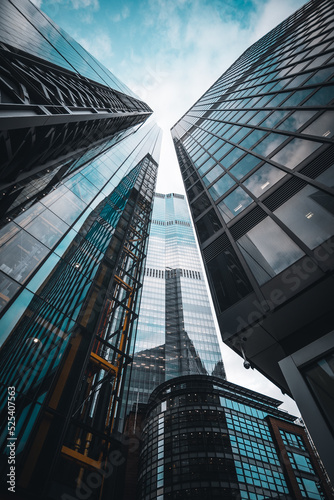 High skyscrapers in London reaching the sky