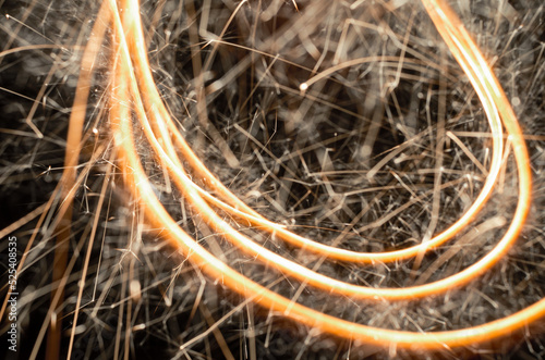 sparks of bengal lights insulated on a black background