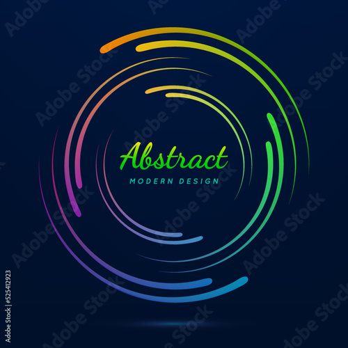 Circular line frame. Faded neon circle. Abstract halftone spinning pattern. Fading gradient wavy. Fades boarder for design prints. Geometric frames. Round fadew. Bight color ring. Vector illustration