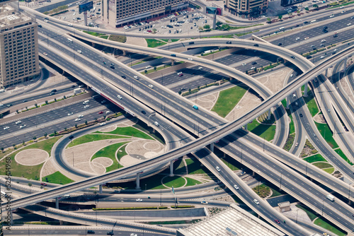 Highway traffic in Dubai at the Sheikh Zayed Road. United Arab Emirates (UAE) 