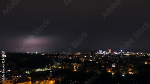Wallpaper Mural Hyperlapse of Bucharest city skyline at sunset aerial view Romania Torontodigital.ca