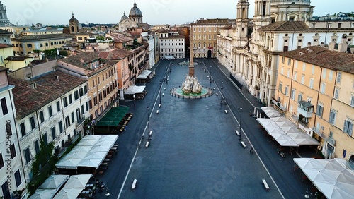 Obraz na plátně drone photo Piazza Navona Rome Italie europe