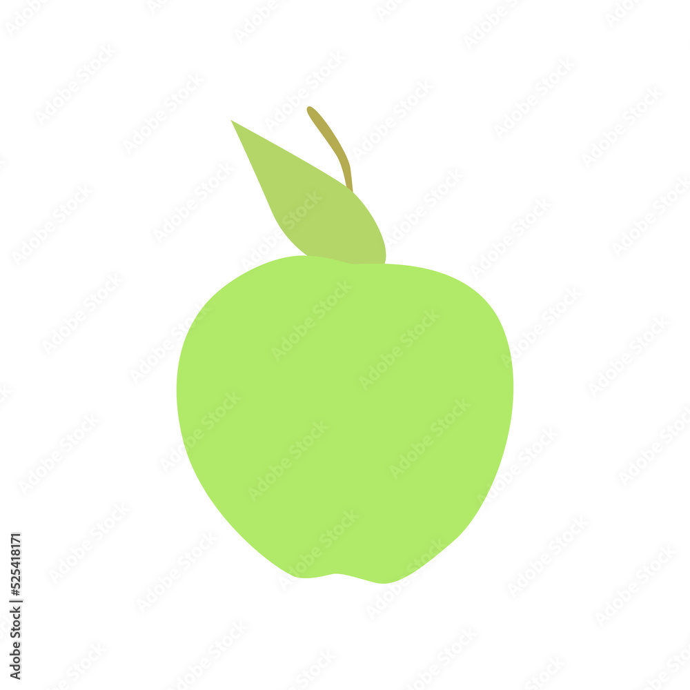Ripe red and green apple illustration. Sliced apple with pit. Vector drawing of fruit for design Ripe red and green apple illustration. Sliced apple with pit. Vector drawing of fruit for design
