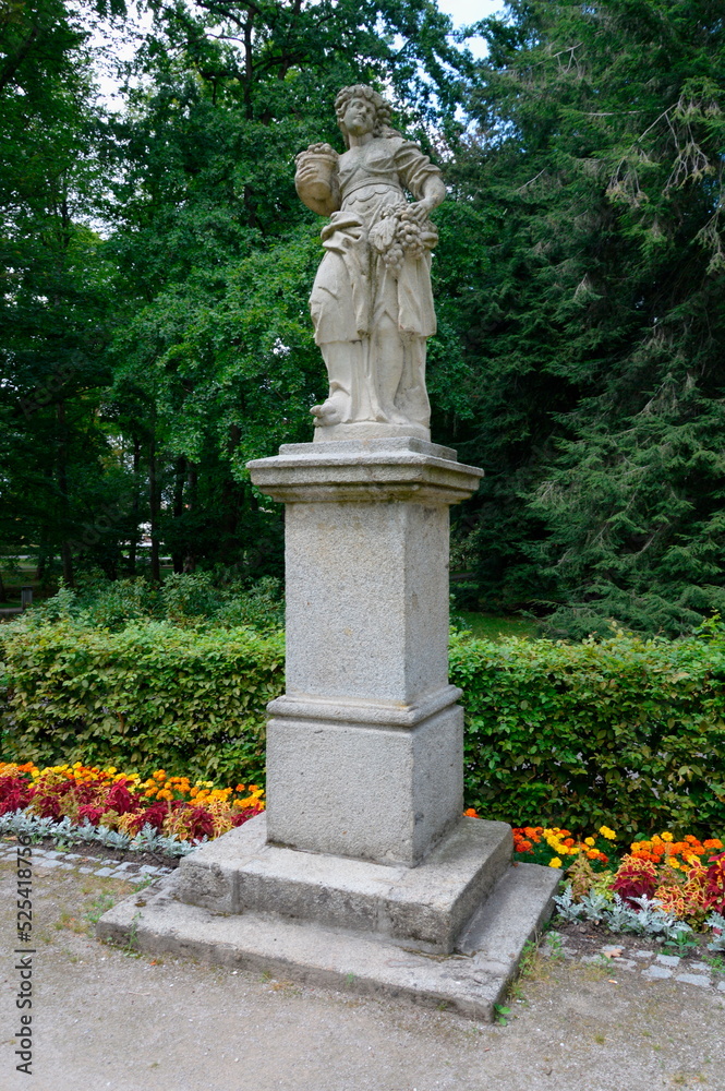 The Allegory of Autumn statue in Mercandino´s gardens in Klatovy