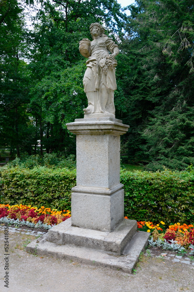 Obraz premium The Allegory of Autumn statue in Mercandino´s gardens in Klatovy
