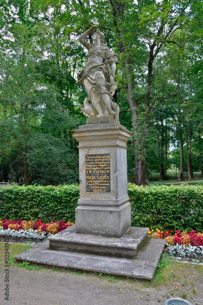 The statue of Aurora (Dawn) in the Mercandin´s gardens in Klatovy