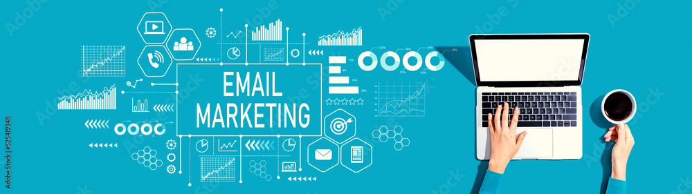 Email marketing with person using a laptop Email marketing with person using a laptop