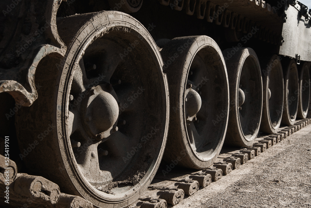 Destroyed russian military machines during russian invasion of Ukraine