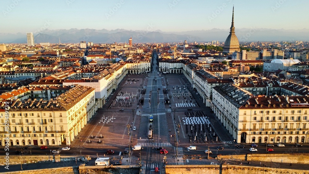 drone photo Place Vittorio Veneto Turin italie europe