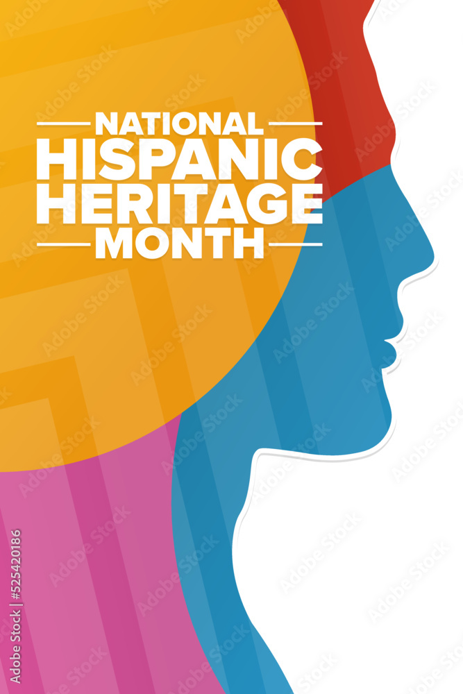 National Hispanic Heritage Month. Holiday concept. Template for background, banner, card, poster with text inscription. Vector EPS10 illustration.