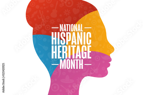 National Hispanic Heritage Month. Holiday concept. Template for background, banner, card, poster with text inscription. Vector EPS10 illustration.