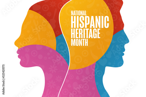 National Hispanic Heritage Month. Holiday concept. Template for background, banner, card, poster with text inscription. Vector EPS10 illustration.