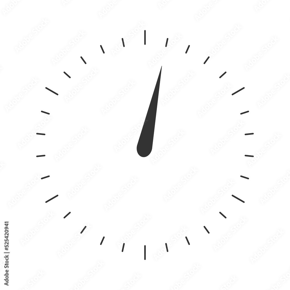 Round measuring scale with rotating arrow. 360 degree template of barometer, compass, protractor, circular ruler tool isolated on white background. Vector graphic illustration Round measuring scale with rotating arrow. 360 degree template of barometer, compass, protractor, circular ruler tool isolated on white background. Vector graphic illustration