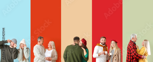Set of happy couples in aut...