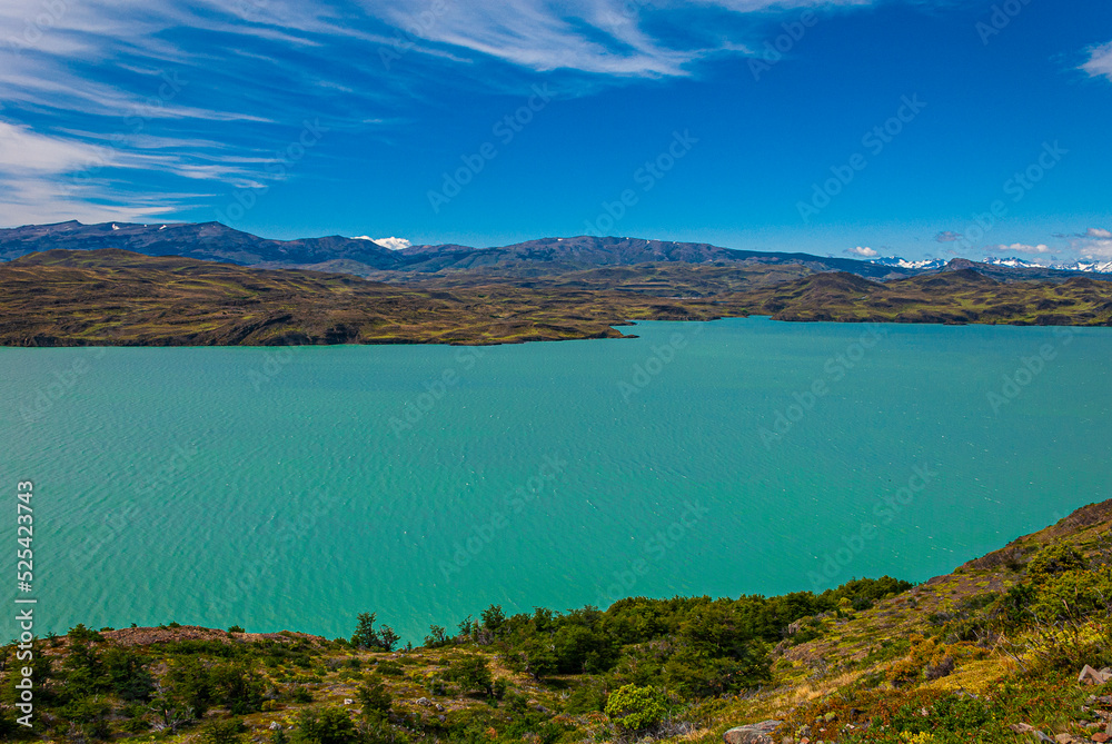 lake and mountains in Patagonia (Chile)