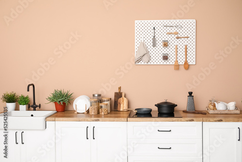 Interior of stylish kitchen...