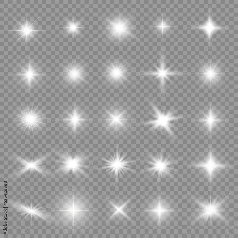 Obraz premium Glow bright light star, white sun rays, sunshine.