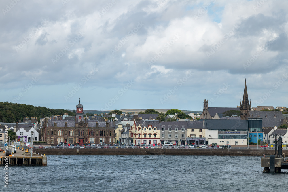 18 August 2022. Stornoway, Isle of Lewis, Scotland. This is a view from the Ferry Boat as you depart the Ferry Terminal.