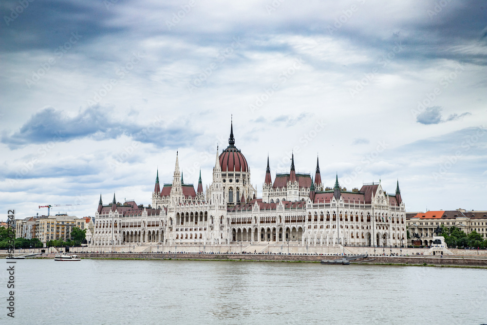 budapest city skyline at Hungalian Parliament and Danube River  Budapest  Hungary