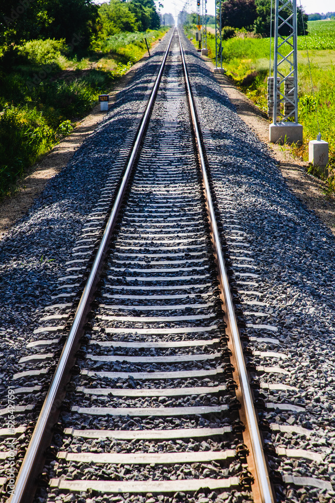 Fototapeta premium train tracks slow travel concept