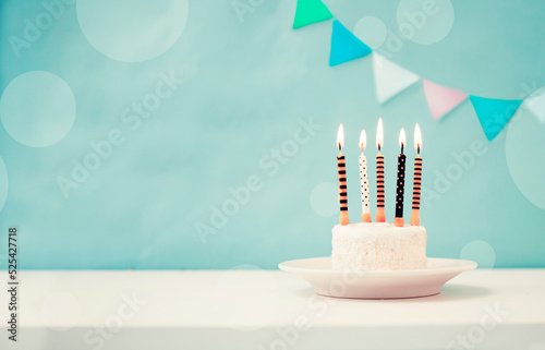 Fotografiet anniversary, birthday background with  festive cake with candles