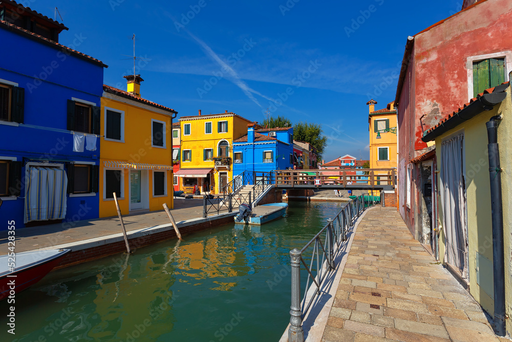 architecture of Burano island, Venice, Italy.