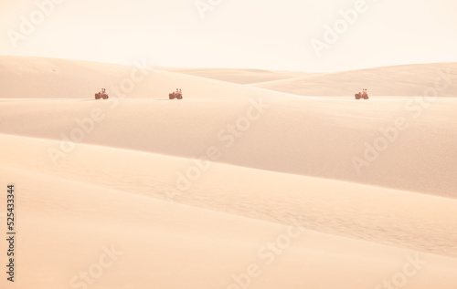 Murais de parede driving through the sand dunes in the desert