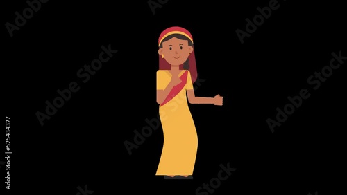 Sikh woman doing dancing moves with her body and hands photo