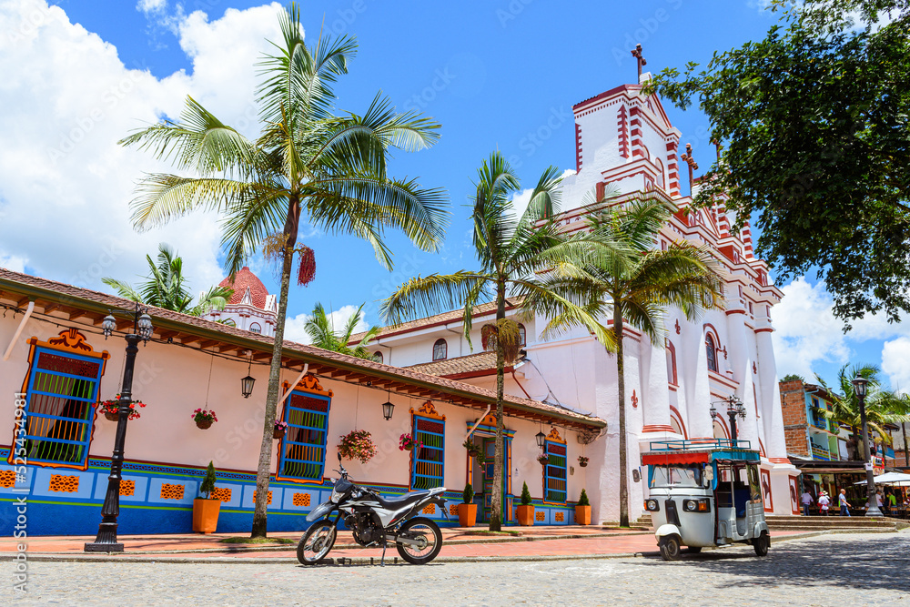 colorful town of guatape in antioquia district, colombia.