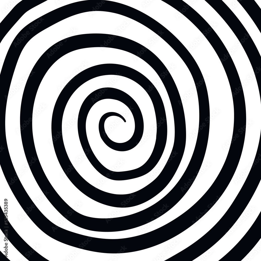 Swirl hypnotic black and white spiral. Monochrome abstract background. Vector flat geometric illustration.Template design for banner, website, template, leaflet, brochure, poster Swirl hypnotic black and white spiral. Monochrome abstract background. Vector flat geometric illustration.Template design for banner, website, template, leaflet, brochure, poster