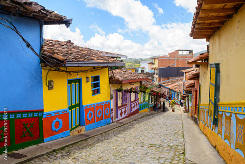 colorful town of guatape in antioquia district, colombia.