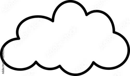 Cloud, weather phenomenon sign - vector linear picture for coloring book, logo or pictogram. Outline. Cloud for coloring book.