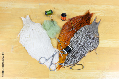 Fly tying tools and paraphernalia.