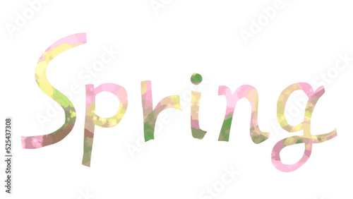 Springの水彩風ベクター文字素材