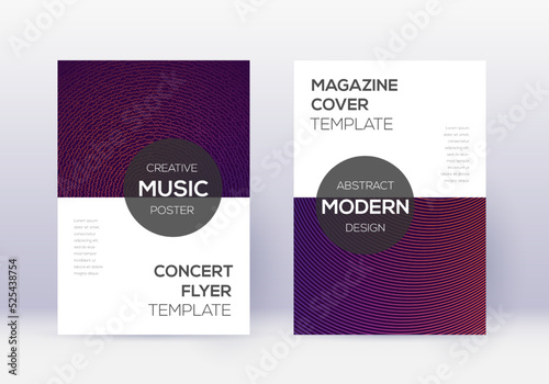 Modern cover design template set. Violet abstract