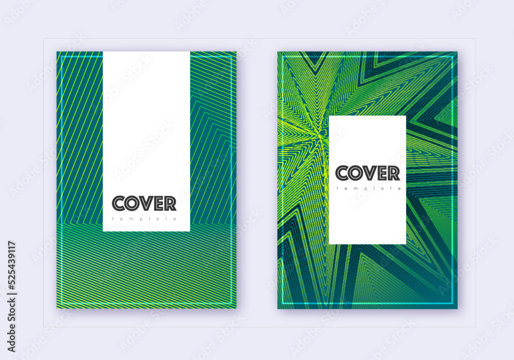 Hipster cover design template set. Green abstract Hipster cover design template set. Green abstract