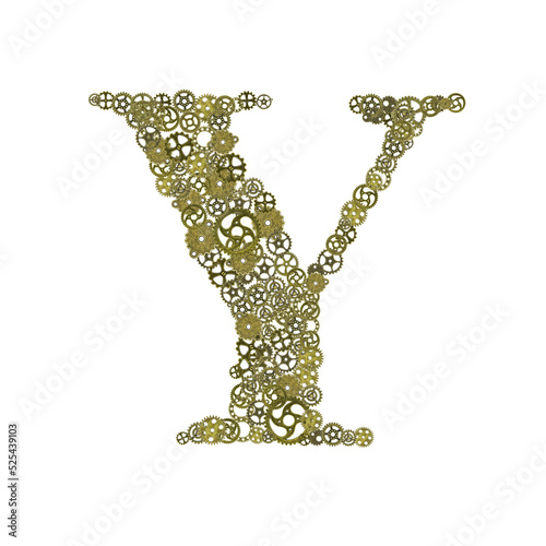 alphabet , gears arrangement shape of alphabet