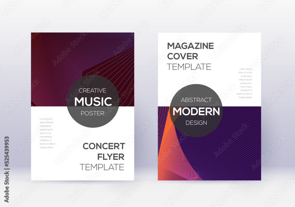 Modern cover design template set. Violet abstract Modern cover design template set. Violet abstract