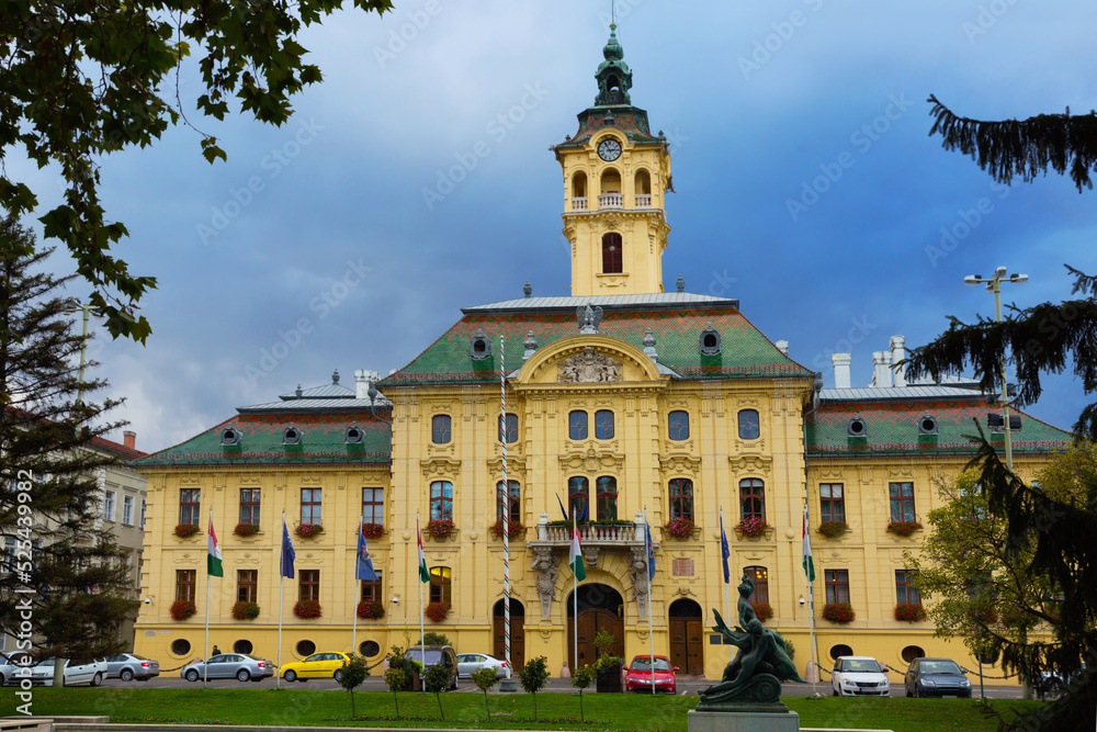 View on City Hall in hungarian city Szeged outdoors.