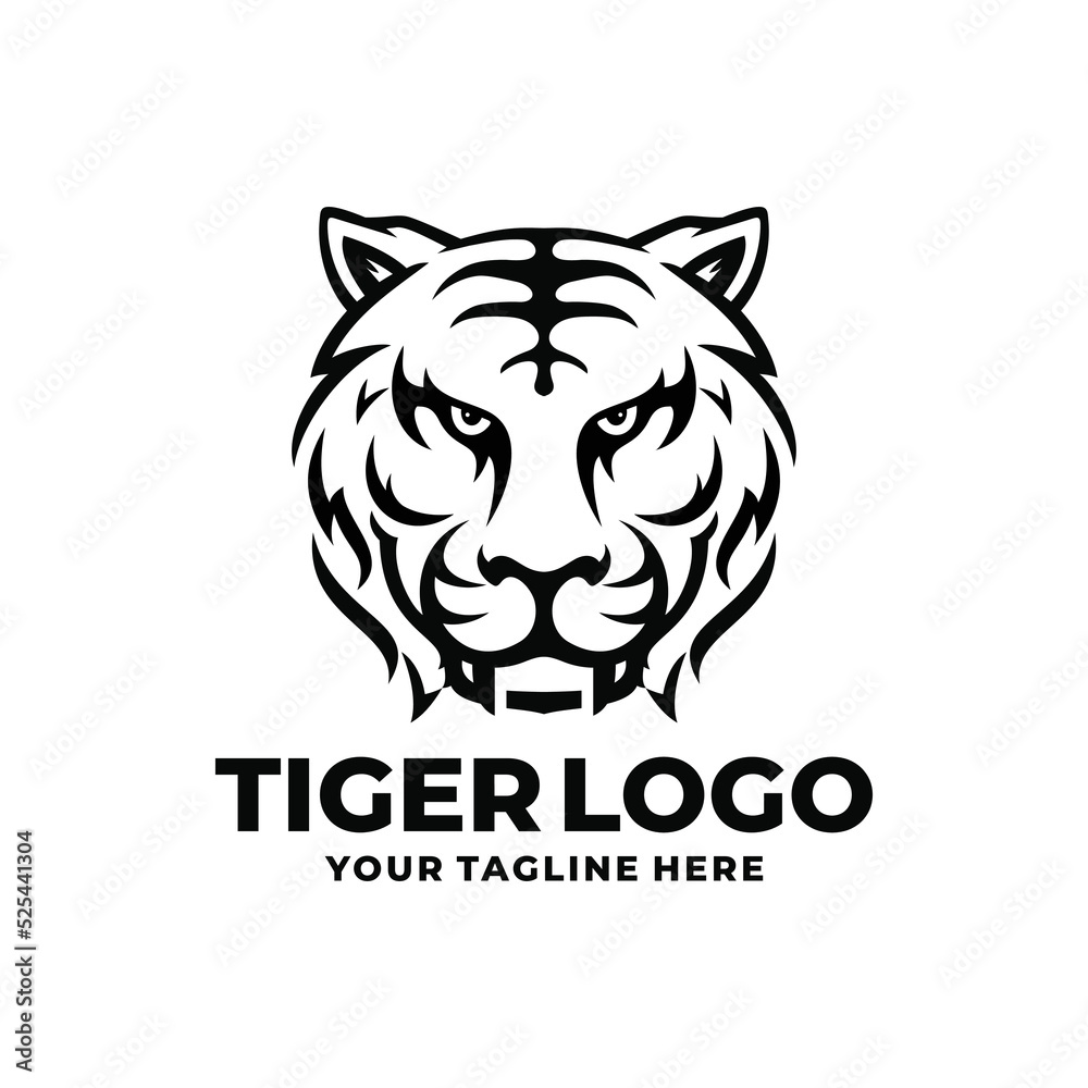 Tiger logo design vector. Tiger face logo