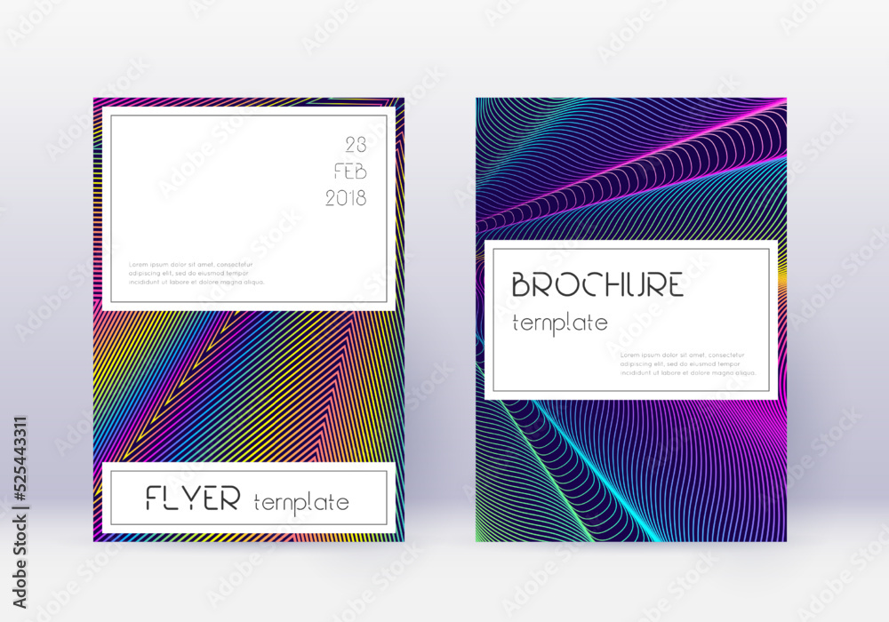 Stylish cover design template set. Rainbow abstrac Stylish cover design template set. Rainbow abstrac