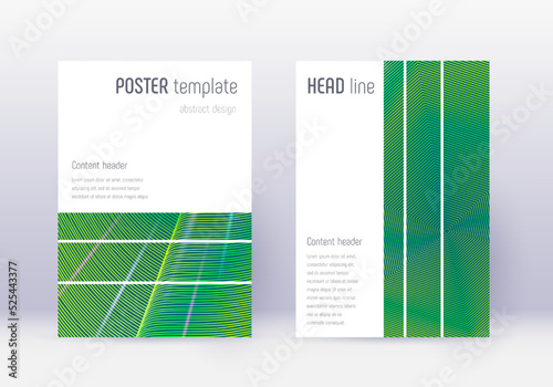 Valokuva Geometric cover design template set. Green abstrac