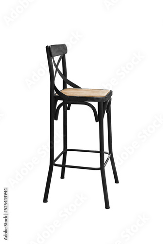 Modern bar chair steel legs isolated on white background
