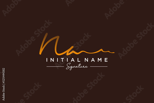 Initial NA signature logo template vector. Hand drawn Calligraphy lettering Vector illustration.