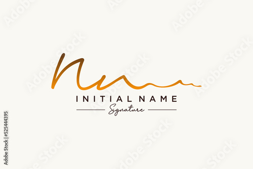 Initial NN signature logo template vector. Hand drawn Calligraphy lettering Vector illustration.