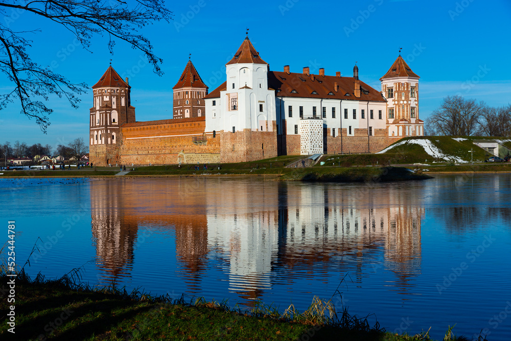 Castle Mir at daytime. Republic of Belarus. High quality photo