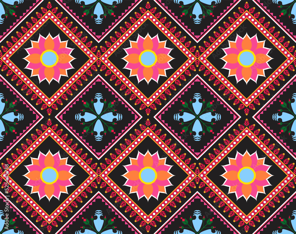 Geometric pattern floral seamless vector file. Geometric pattern floral seamless vector file.