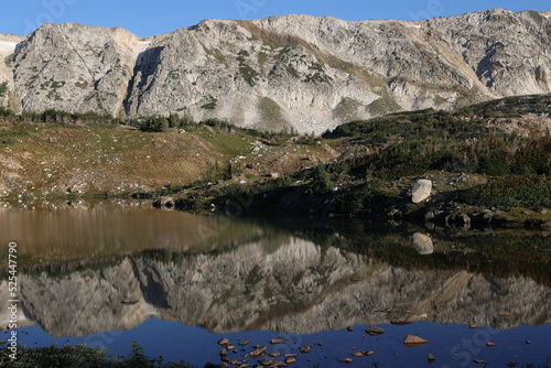 reflection on alpine lake