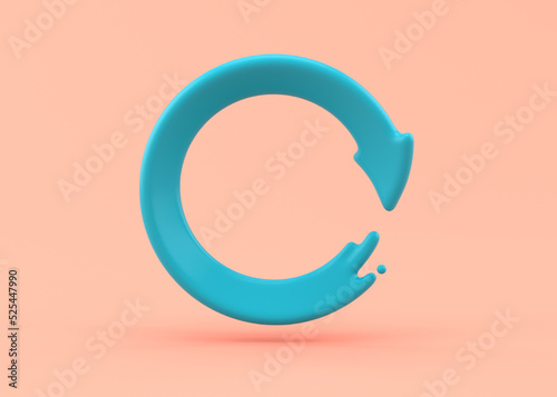 recycle arrow of 3d rendering concept. 3D Actual Arrow Shows Success in environments.Rotating circle 3d arrow icon. Web recycling in circle.