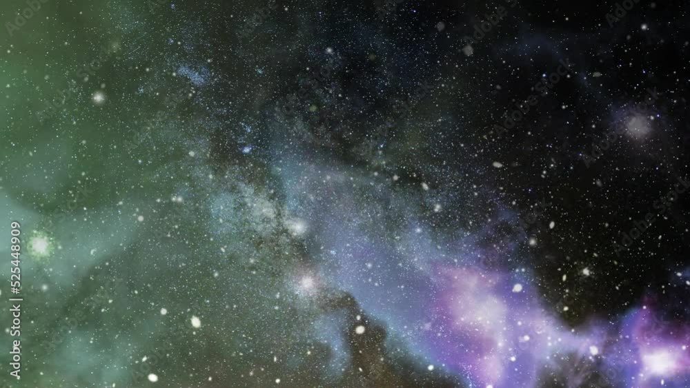 view of Multicolored nebula clouds  in the void universe